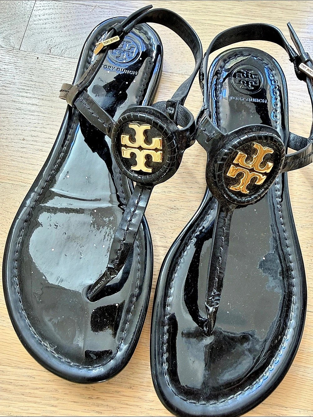 Tory Burch Miller Leather Sandals Black US 8.5M